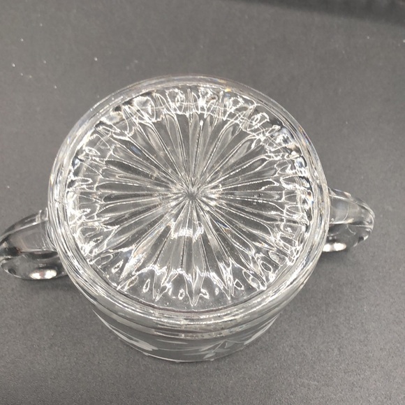 American Brilliant, Vintage Sugar / Creamer,  Wheel Cut, Floral Design with Tray - Picture 8 of 11